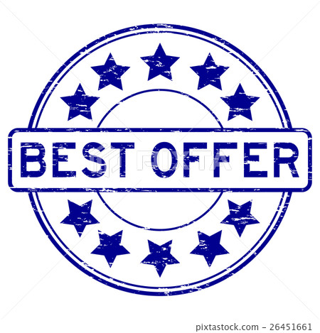 Grunge blue round best offer rubber stamp Grunge blue round best offer rubber stamp 26451661