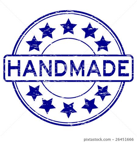 Grunge blue handmade rubber stamp Grunge blue handmade rubber stamp 26451666