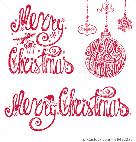 Christmas typography lettering,card elements set 26452283