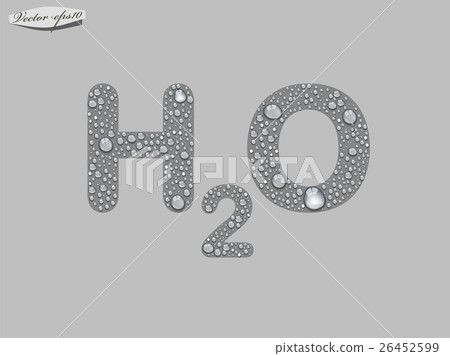 H2O typo from transparent water drop vector H2O typo from transparent water drop vector 26452599