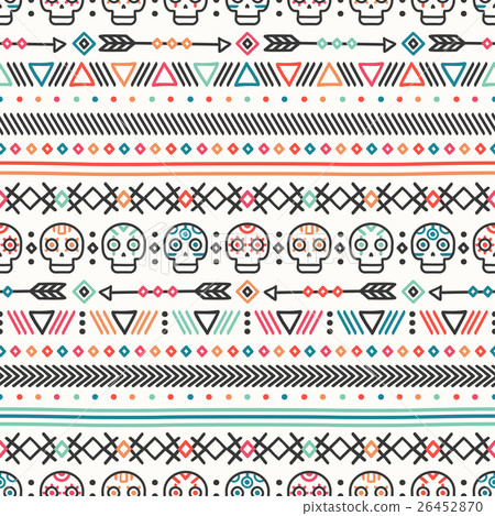 Day of the Dead. Tribal hand drawn line mexican 26452870