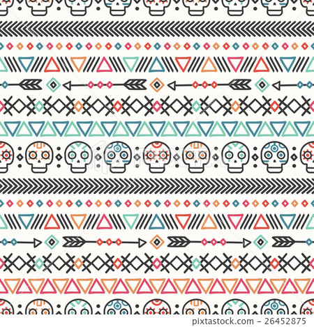 Day of the Dead. Tribal hand drawn line mexican 26452875