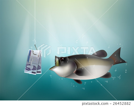 north korean won money paper on fish hook 26452882