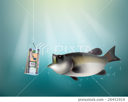 Saudi riyal paper on fish hook 26452919