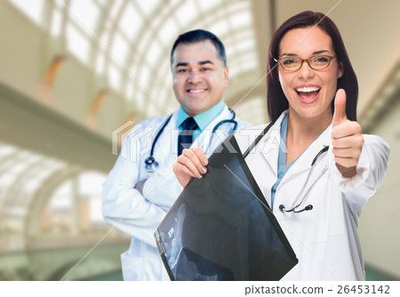 Doctors or Nurses Holding X-ray Inside Hospital 26453142