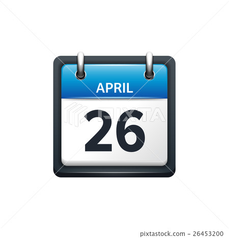 April 26. Calendar icon.Vector illustration,flat April 26. Calendar icon.Vector illustration,flat 26453200