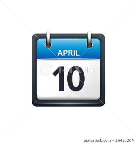 April 10. Calendar icon.Vector illustration,flat April 10. Calendar icon.Vector illustration,flat 26453204