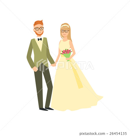 Bride And Groom In Glasses Newlywed Couple In 26454135