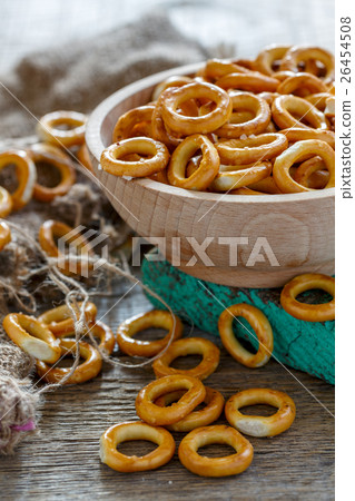 Crispy bagels with salt. Crispy bagels with salt. 26454508
