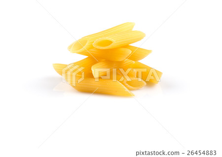 pile of penne on white background 26454883