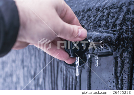 hand inserts the key 26455238