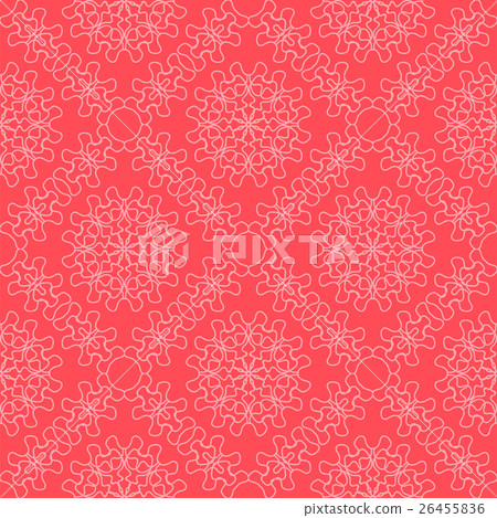 Red Ornamental Seamless Line Pattern 26455836