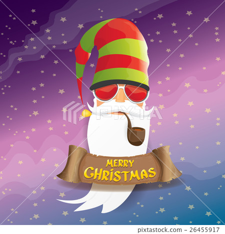 vector rock n roll cartoon funky santa claus icon 26455917