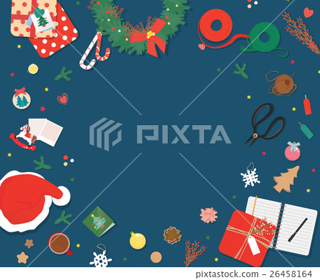 Top view Christmas decoration copyspace Top view Christmas decoration copyspace 26458164