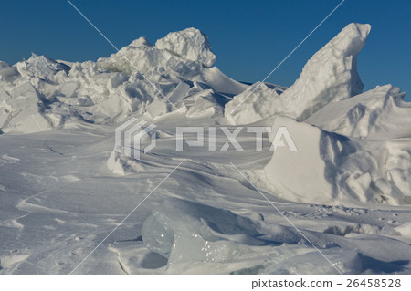 Snow-covered ice hummocks of Lake Baikal Snow-covered ice hummocks of Lake Baikal 26458528