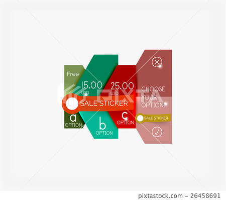 Paper infographic banners and stickers 26458691