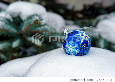 Blue Christmas Ball on snow Blue Christmas Ball on snow 26459295
