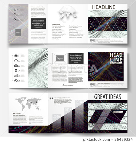 Set of business templates for tri fold square Set of business templates for tri fold square 26459324