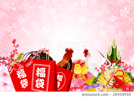 Rooster Chicken New Year's card background Rooster Chicken New Year's card background 26459430