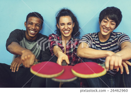 Table Tennis Ping-Pong Friends Sport Concept Table Tennis Ping-Pong Friends Sport Concept 26462960
