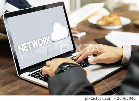Cloud Network Data Backup Graphic Icon Concept 26463046