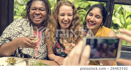 Women Taking Pictures Device Concept Women Taking Pictures Device Concept 26463592