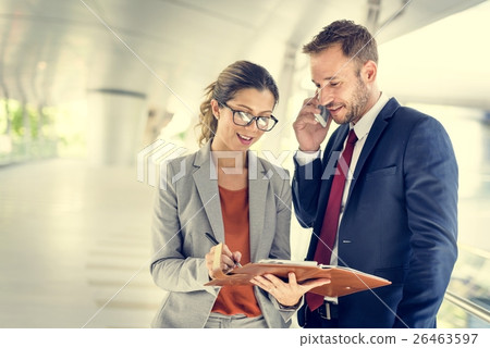 Business People Discussion Mobile Phone Telecommunication Concep 26463597