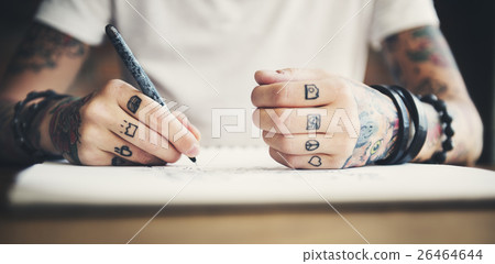 Tattoo Woman Style Glamour Alternative Lifestyle Concept Tattoo Woman Style Glamour Alternative Lifestyle Concept 26464644