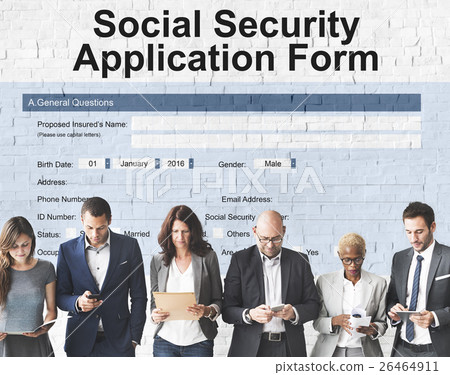 Social Security Application Form Insurance Pension Concept Social Security Application Form Insurance Pension Concept 26464911
