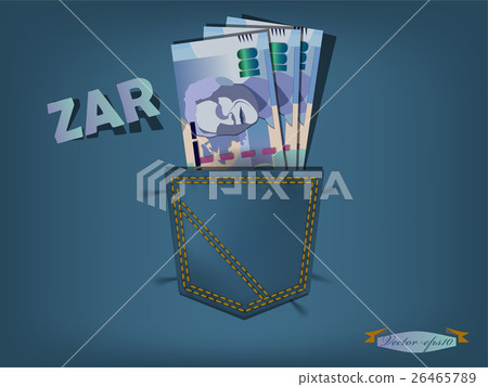 south african rand in the pocket of blue jeans 26465789