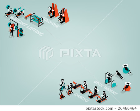 illustration of workout gym with copy space 26466464