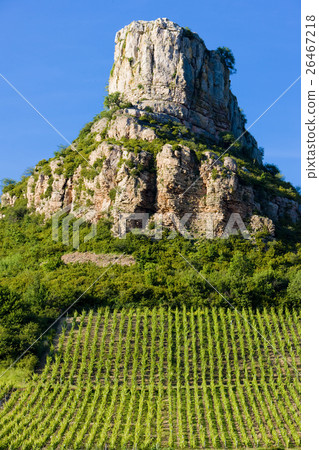 La Roche de Solutre with vineyards,Burgundy,France La Roche de Solutre with vineyards,Burgundy,France 26467218
