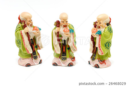 Chinese god hok-lok-su plaster figure 26468029
