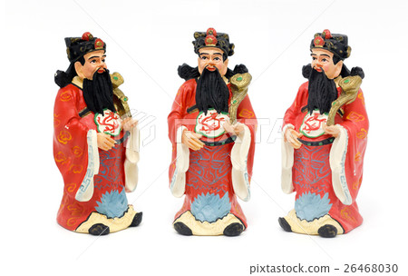 Chinese god hok-lok-su plaster figure 26468030