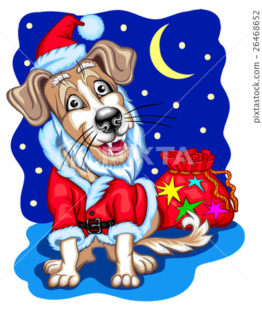 Dog with Christmas gifts. 26468652