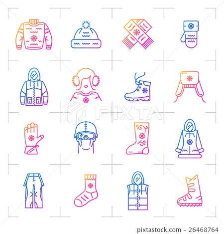 Trend winter clothes vector isolated gradient icon 26468764