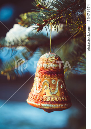 Christmas toy hanging on a branch Christmas toy hanging on a branch 26471474