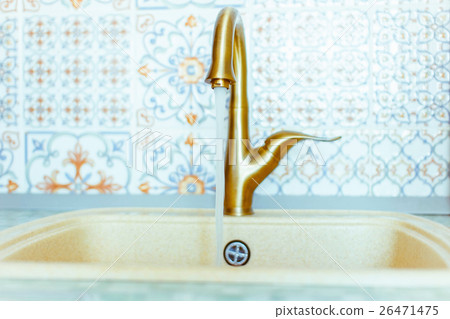 Golden faucet with sink Golden faucet with sink 26471475