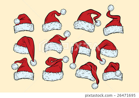 set hats Santa Claus Christmas collection set hats Santa Claus Christmas collection 26471695
