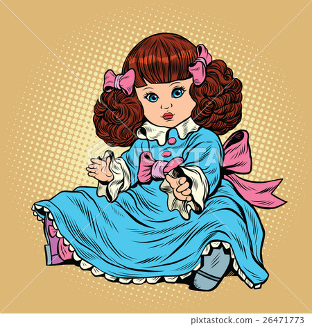 杂物 玩具 洋娃娃 插图 beautiful retro girl doll 首页 插图 杂物