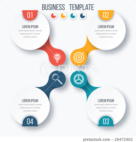 Infographics template four options with circle 26472802