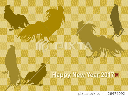 2017新年的有氧雄雞年雞例證金剪影 26474092