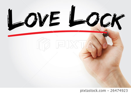 Hand writing Love lock with marker Hand writing Love lock with marker 26474923