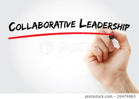 Hand writing Collaborative leadership 26474963