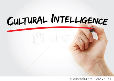 Hand writing Cultural intelligence with marker 26474965