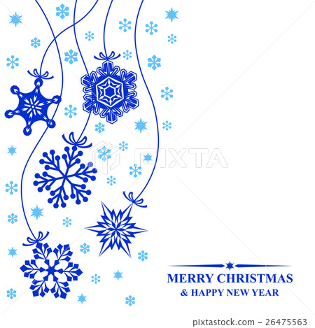 Christmas card with hang decorative snowflakes - Stock Illustration ...