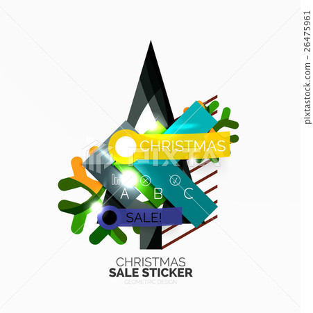 Vector Geometric Christmas Sale Stickers Vector Geometric Christmas Sale Stickers 26475961