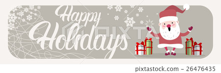 Santa Claus With Present Box Merry Christmas 26476435