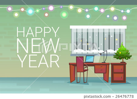 Empty Decorated Workplace Office Merry Christmas Empty Decorated Workplace Office Merry Christmas 26476778