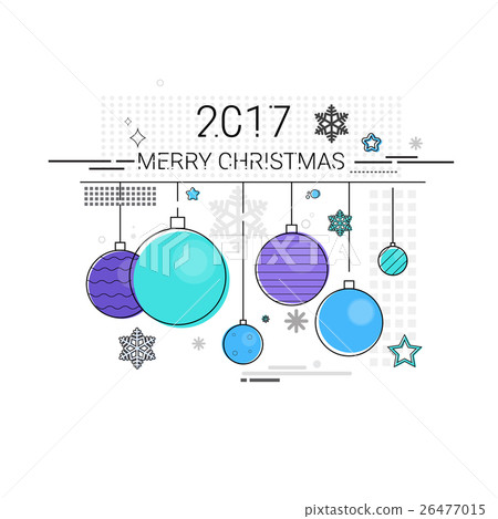 Toys Hanging Simple Line Sketch Merry Christmas Toys Hanging Simple Line Sketch Merry Christmas 26477015